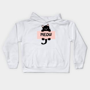 Cute Funny Cat Kitten Meow Quote - Cat Lover Funny Artwork Kids Hoodie